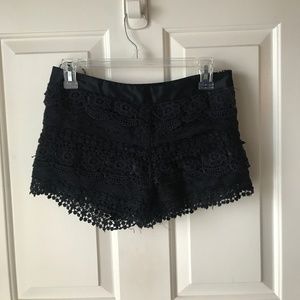 Navy lace shorts
